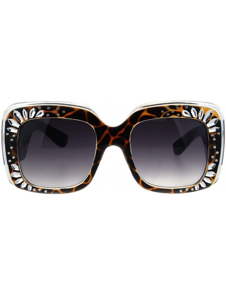 Square Womens Designer Style Sunglasses Oversized Square Thick Frame UV 400 - Tortoise - CL18KWRZZ5S $12.93