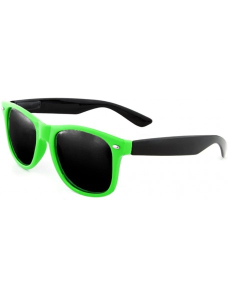 Round Retro Classic Sunglasses Men Women Shades Dark Lens - Green & Black - C7119M6TXWB $12.27
