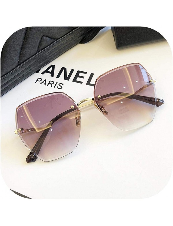 Goggle Fashion RimlSunglasses Women Big Luxury Er UV400 Glasses Female Gradient Shades Accessories - CS198AH3ZWC $33.78