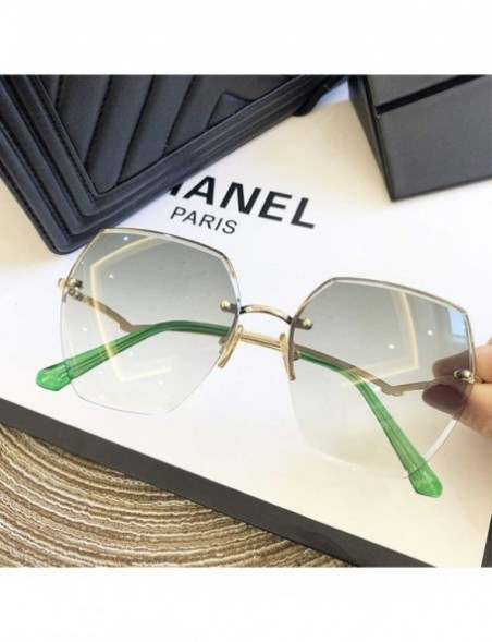 Goggle Fashion RimlSunglasses Women Big Luxury Er UV400 Glasses Female Gradient Shades Accessories - CS198AH3ZWC $33.78