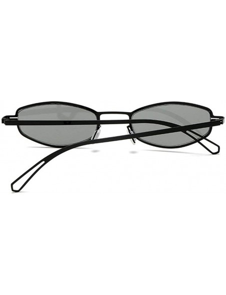 Square New cat glasses small frame light trend retro metal unisex personality sunglasses UV400 - Black - CR18RTEOY4R $15.02