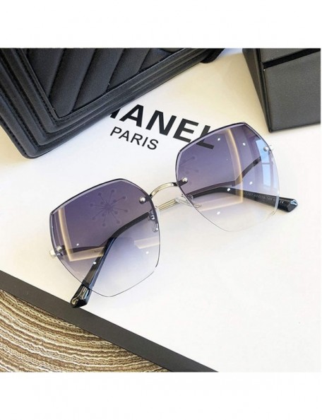 Goggle Fashion RimlSunglasses Women Big Luxury Er UV400 Glasses Female Gradient Shades Accessories - CS198AH3ZWC $33.78