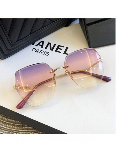 Goggle Fashion RimlSunglasses Women Big Luxury Er UV400 Glasses Female Gradient Shades Accessories - CS198AH3ZWC $33.78