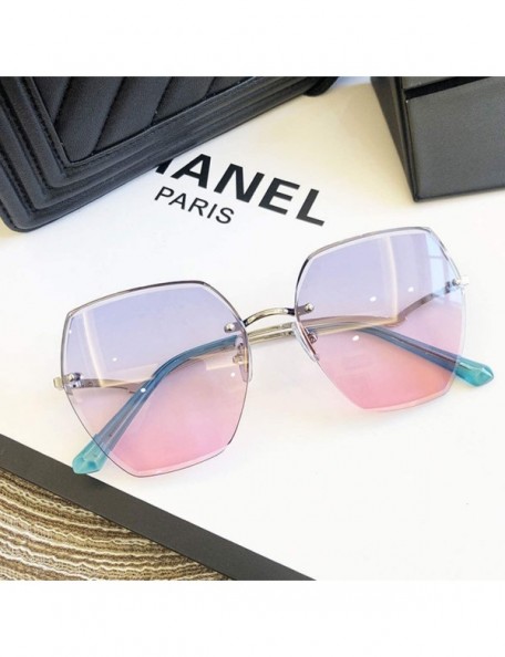 Goggle Fashion RimlSunglasses Women Big Luxury Er UV400 Glasses Female Gradient Shades Accessories - CS198AH3ZWC $33.78