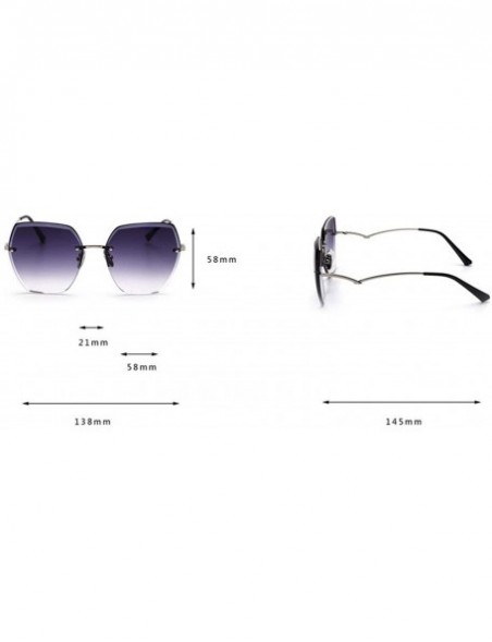 Goggle Fashion RimlSunglasses Women Big Luxury Er UV400 Glasses Female Gradient Shades Accessories - CS198AH3ZWC $33.78