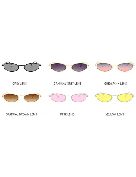 Square New cat glasses small frame light trend retro metal unisex personality sunglasses UV400 - Black - CR18RTEOY4R $15.02