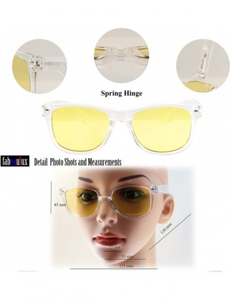 Square Eye-Candy Color Horn Rimmed Clear Frame Spring Hinge Sunglasses A083 A149 - Blue - CR189ZK6LXI $7.59