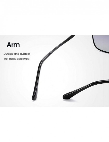 Square Fashion Retro Biker Fishing Polarized Sunglasses for Men 8743 - Grey - CR18ZUKN7GG $17.78
