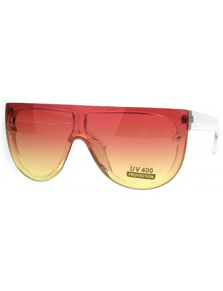 Rectangular Oceanic Color Gradient Lens Flat Top Racer Retro Sunglasses - Clear Orange Yellow - CI1875OW3DW $9.46