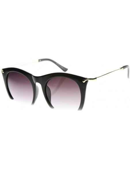 Rimless Womens Cateye High Fashion Semi-Rimless Metal Arms Sunglasses - Black Lavender - C911Y9LOZ63 $11.00