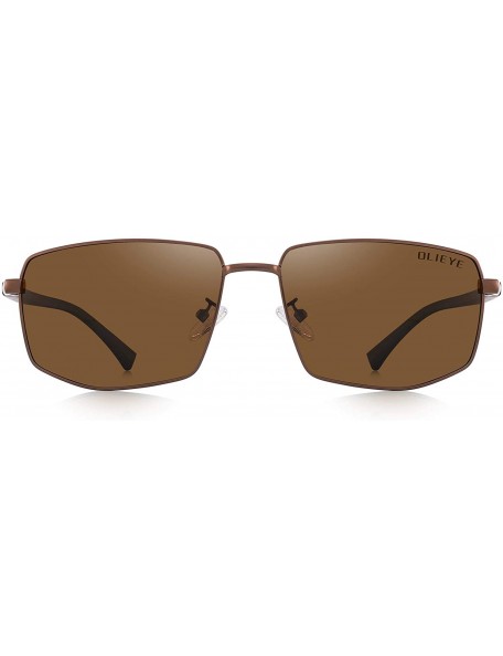 Aviator Mens Classic Sunglasses Male Polarized Rectangle Sun glasses For Men - Brown - CY18YOW426L $22.70