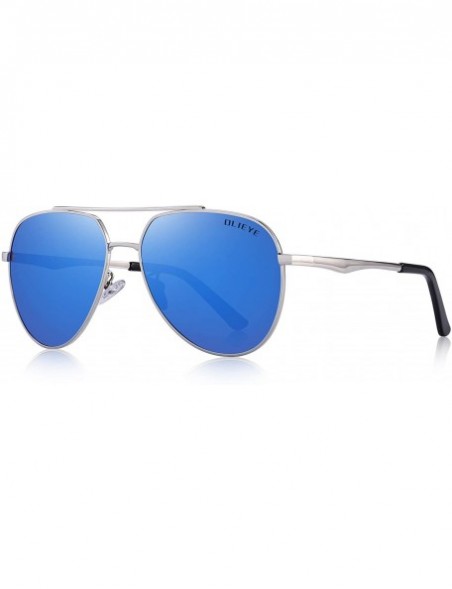 Cat Eye Retro Unisex Polarized Sunglasses for Men/Women-100% UV protection - Blue Mirror - CH18MH8CTHG $23.51