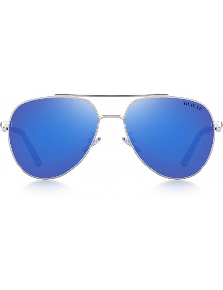 Cat Eye Retro Unisex Polarized Sunglasses for Men/Women-100% UV protection - Blue Mirror - CH18MH8CTHG $23.51