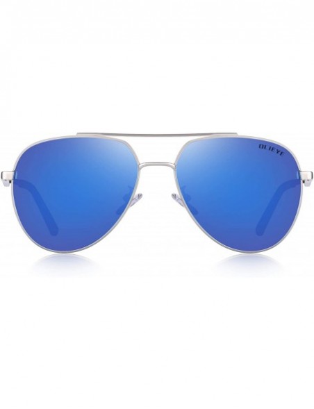 Cat Eye Retro Unisex Polarized Sunglasses for Men/Women-100% UV protection - Blue Mirror - CH18MH8CTHG $23.51