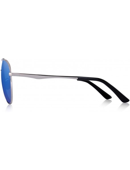 Cat Eye Retro Unisex Polarized Sunglasses for Men/Women-100% UV protection - Blue Mirror - CH18MH8CTHG $23.51