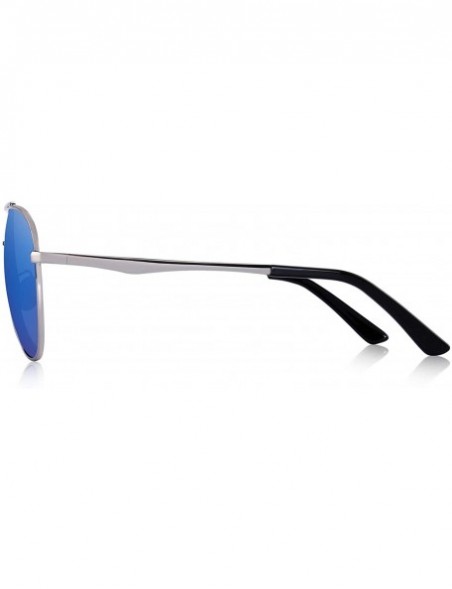 Cat Eye Retro Unisex Polarized Sunglasses for Men/Women-100% UV protection - Blue Mirror - CH18MH8CTHG $23.51