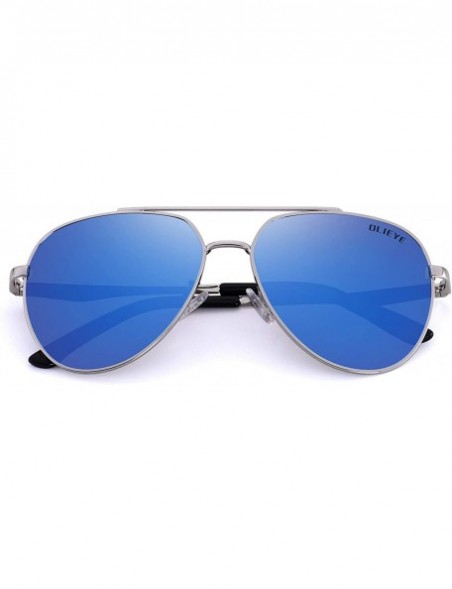 Cat Eye Retro Unisex Polarized Sunglasses for Men/Women-100% UV protection - Blue Mirror - CH18MH8CTHG $23.51