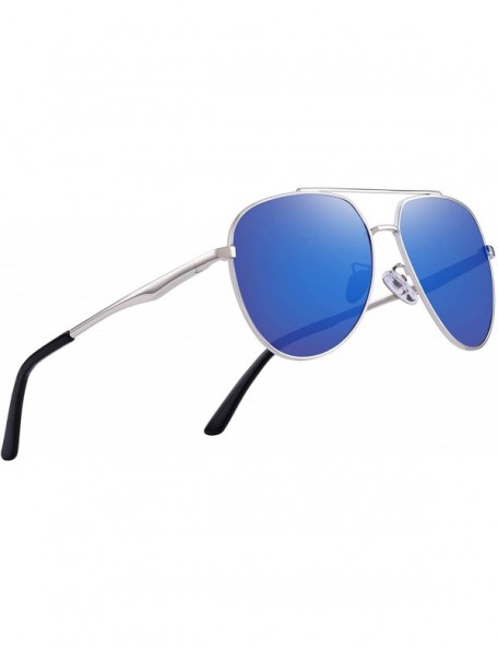 Cat Eye Retro Unisex Polarized Sunglasses for Men/Women-100% UV protection - Blue Mirror - CH18MH8CTHG $23.51