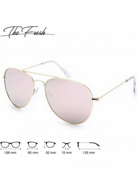 Aviator Classic Metal Frame Mirror Lens Aviator Sunglasses with Gift Box - 04-gold - CQ185K6YGQD $13.19