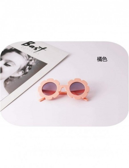 Round Hot Sun Flower Round Cute Kids Sunglasses UV400 Boy Girl Lovely Baby Glasses Children Oculos De Sol N554 - Orange - C11...