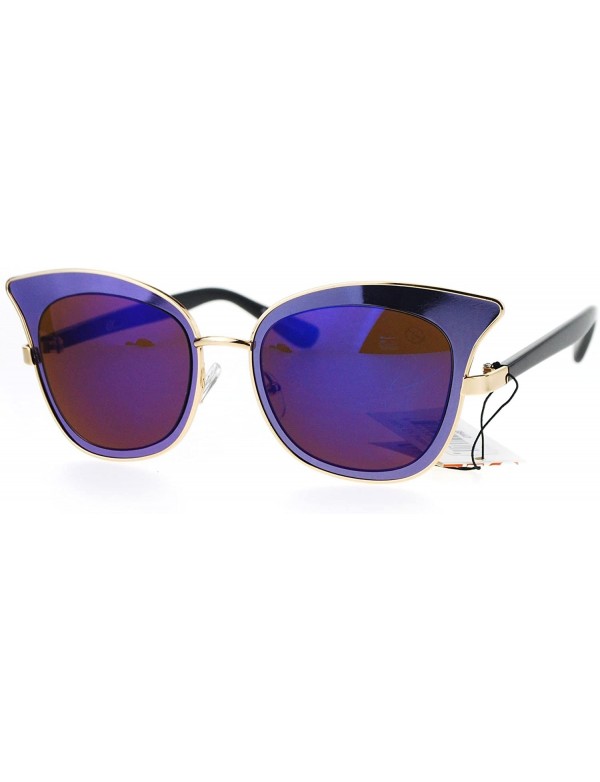 Butterfly Womens Sunglasses Butterfly Cateye Fashion Double Frame UV 400 - Purple (Purple Blue Mirror) - CL183RTG68W $11.11