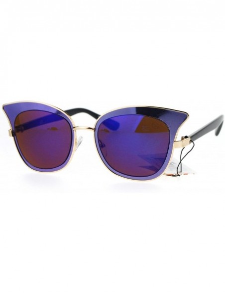 Butterfly Womens Sunglasses Butterfly Cateye Fashion Double Frame UV 400 - Purple (Purple Blue Mirror) - CL183RTG68W $11.11