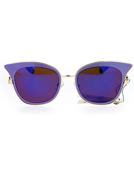 Butterfly Womens Sunglasses Butterfly Cateye Fashion Double Frame UV 400 - Purple (Purple Blue Mirror) - CL183RTG68W $11.11