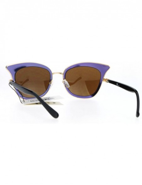 Butterfly Womens Sunglasses Butterfly Cateye Fashion Double Frame UV 400 - Purple (Purple Blue Mirror) - CL183RTG68W $11.11