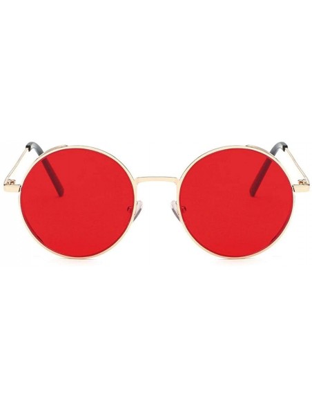 Goggle Sunglasses - Women Classic Round Semi-Rimless Polarized Unisex Glasses - D - CS189SHLQN8 $7.92