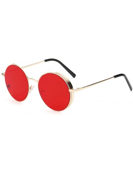 Goggle Sunglasses - Women Classic Round Semi-Rimless Polarized Unisex Glasses - D - CS189SHLQN8 $7.92