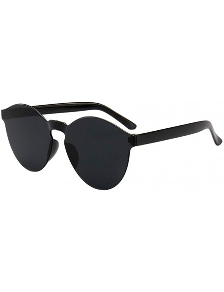 Sport Women Men Fashion Clear Retro Polarized Sport Sunglasses Outdoor Frameless Eyewear Glasses - Black -L - C818OLDX2ZG $7.91