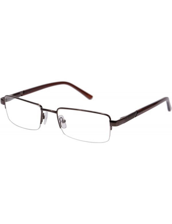 Rectangular Metal Frame Blue Light Blocking Reading Glasses 1.56 Lenses-6334 - C117YICNXY4 $12.59