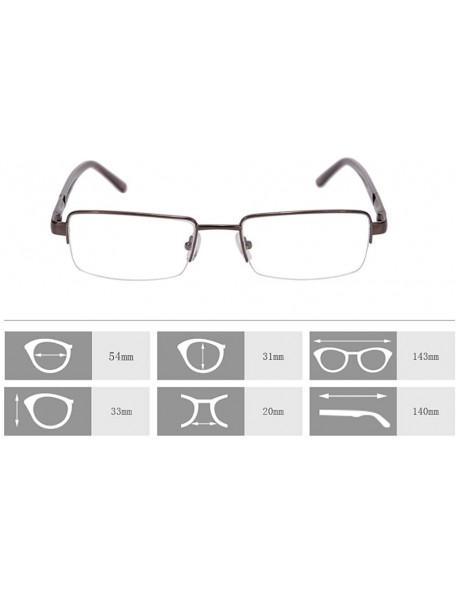 Rectangular Metal Frame Blue Light Blocking Reading Glasses 1.56 Lenses-6334 - C117YICNXY4 $12.59