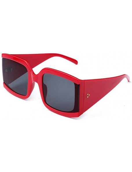 Rectangular Women Fashion Sunglasses Oversized Eyewear Street Photos Sunglasses With Case UV400 Protection - CP18X07744O $9.93