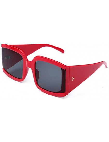 Rectangular Women Fashion Sunglasses Oversized Eyewear Street Photos Sunglasses With Case UV400 Protection - CP18X07744O $9.93