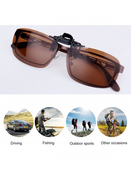 Goggle Unisex Polarized Clip-on Flip up Sunglasses Plastic Lenses Glasses Sports Driving Fishing Cycling Outdoor - Brown - CN...