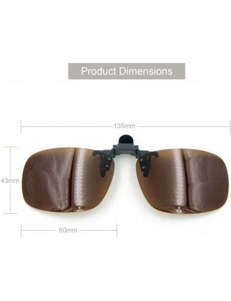 Goggle Unisex Polarized Clip-on Flip up Sunglasses Plastic Lenses Glasses Sports Driving Fishing Cycling Outdoor - Brown - CN...