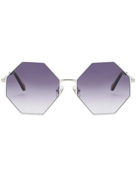 Oversized Women Oversized Polygon Sunglasses Sun Glasses Vintage Fashion Female Metal Frame Square Eyewear - CM190360WG8 $23.62
