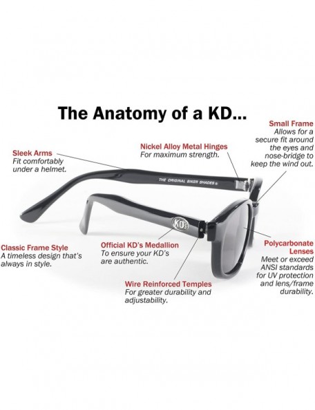 Goggle Original KD's Biker Sunglasses (Black Frame/Clear Lens) - Black Frame/Clear Lens - CK112W4C5ZH $10.22