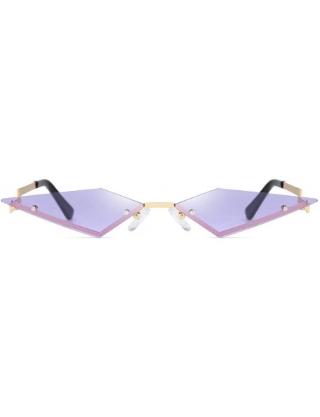 Rectangular Fashion Irregular Man Women Cat Eye Sunglasses Glasses Shades Vintage Retro - Purple - C0190G7RMIL $10.91