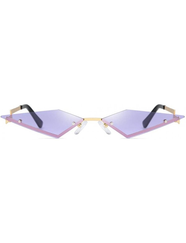 Rectangular Fashion Irregular Man Women Cat Eye Sunglasses Glasses Shades Vintage Retro - Purple - C0190G7RMIL $10.91