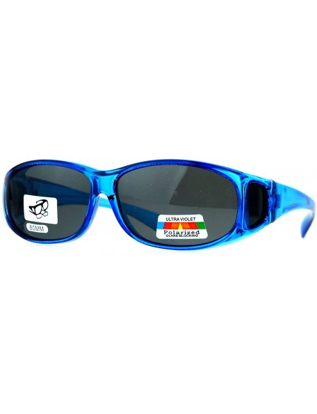 Rectangular Rectangular Polarized Anti-glare 60mm Fit Over OTG Sunglasses - Blue - C012MX1KI6I $11.30