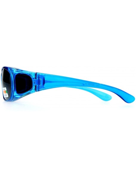 Rectangular Rectangular Polarized Anti-glare 60mm Fit Over OTG Sunglasses - Blue - C012MX1KI6I $11.30