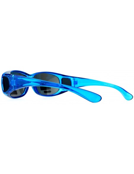 Rectangular Rectangular Polarized Anti-glare 60mm Fit Over OTG Sunglasses - Blue - C012MX1KI6I $11.30