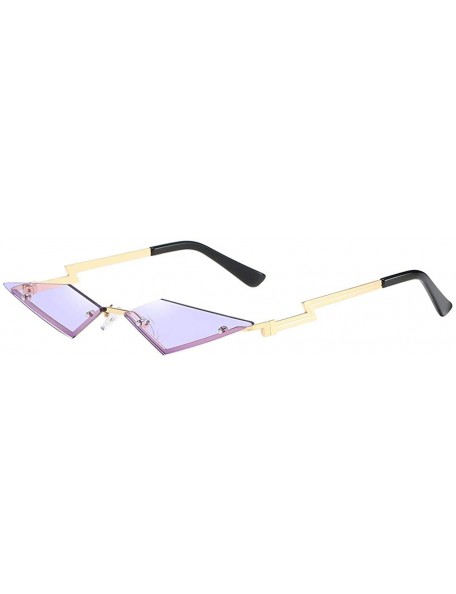 Rectangular Fashion Irregular Man Women Cat Eye Sunglasses Glasses Shades Vintage Retro - Purple - C0190G7RMIL $10.91