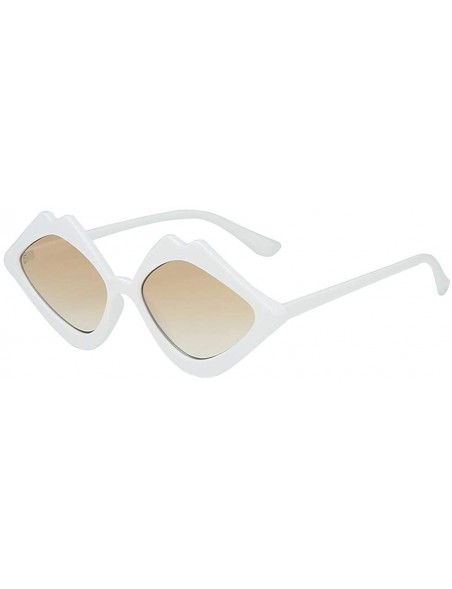 Square Women's Fashion Jelly Sunshade Sunglasses Integrated Candy Color Glasses - White - C518QEGY2TA $6.75