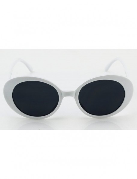 Goggle Clout Goggles Oval Sunglasses Mod Style Retro Thick Frame Fashion Kurt Cobain (White) - CX186UIHS2G $10.66