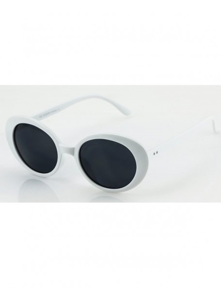 Goggle Clout Goggles Oval Sunglasses Mod Style Retro Thick Frame Fashion Kurt Cobain (White) - CX186UIHS2G $10.66