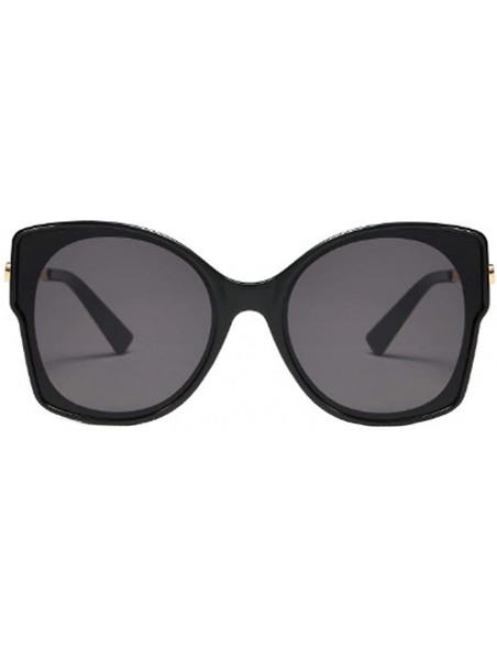 Cat Eye Women's Vintage Cat Eye Resin Full-Frame Ocean Piece Lens Sunglasses - Black Gray - CL18W6I3X5K $23.57