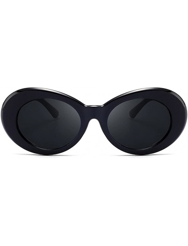 Goggle Vintage Oval Sunglasses Women Men Kurt Cobain Pop Hippie Sunglasses - Black - CH18T7MNAZ8 $21.07
